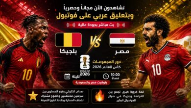 بث مباشر مباراة مصر وبلجيكا