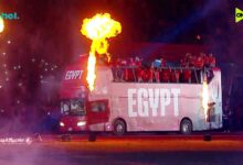 لحظة دخول أوتوبيس منتخب مصر لاستاد القاهرة