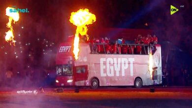 لحظة دخول أوتوبيس منتخب مصر لاستاد القاهرة